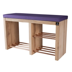 Regał Szafka Na Buty Naturalny Z Siedziskiem Kolory Drewno Lite RBS-22 Rozmiary od 50 cm do 120 cm