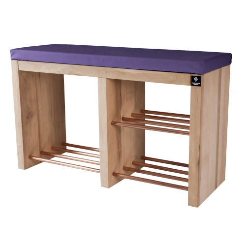 Regał Szafka Na Buty Naturalny Z Siedziskiem Kolory Drewno Lite RBS-22 Rozmiary od 50 cm do 120 cm