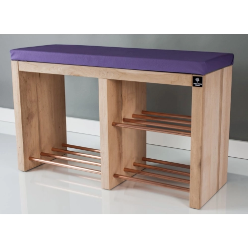 Regał Szafka Na Buty Naturalny Z Siedziskiem Kolory Drewno Lite RBS-22 Rozmiary od 50 cm do 120 cm