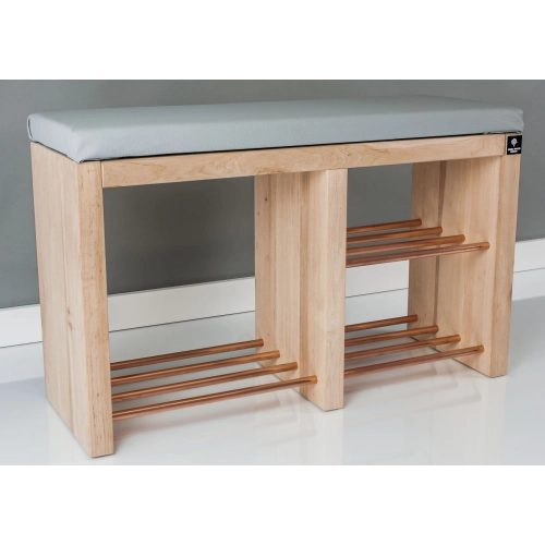 Regał Szafka Na Buty Naturalny Z Siedziskiem Kolory Drewno Lite RBS-22 Rozmiary od 50 cm do 120 cm