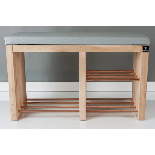 Regał Szafka Na Buty Naturalny Z Siedziskiem Kolory Drewno Lite RBS-22 Rozmiary od 50 cm do 120 cm