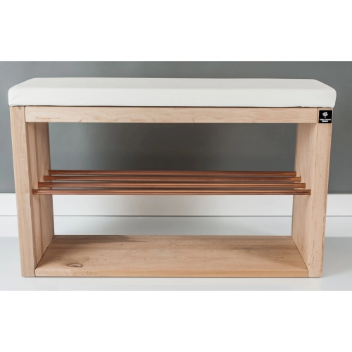 Regał Szafka Na Buty Naturalny Z Siedziskiem Kolory Drewno Lite RBS-24 Rozmiary 50 cm do 120