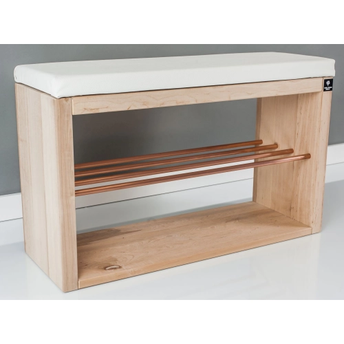 Regał Szafka Na Buty Naturalny Z Siedziskiem Kolory Drewno Lite RBS-24 Rozmiary 50 cm do 120