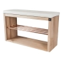 Regał Szafka Na Buty Naturalny Z Siedziskiem Kolory Drewno Lite RBS-24 Rozmiary 50 cm do 120