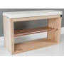Regał Szafka Na Buty Naturalny Z Siedziskiem Kolory Drewno Lite RBS-24 Rozmiary 50 cm do 120