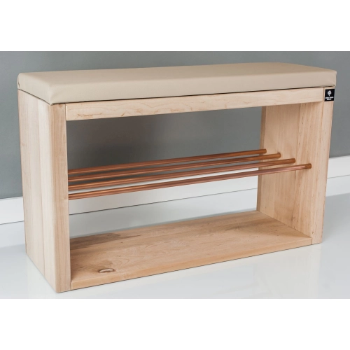 Regał Szafka Na Buty Naturalny Z Siedziskiem Kolory Drewno Lite RBS-24 Rozmiary 50 cm do 120
