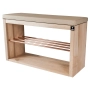 Regał Szafka Na Buty Naturalny Z Siedziskiem Kolory Drewno Lite RBS-24 Rozmiary 50 cm do 120