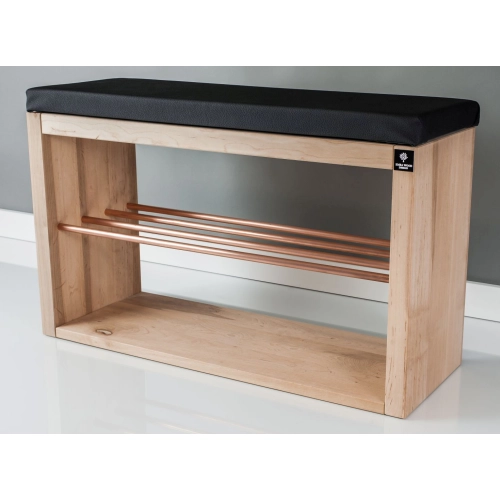 Regał Szafka Na Buty Naturalny Z Siedziskiem Kolory Drewno Lite RBS-24 Rozmiary 50 cm do 120