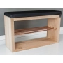 Regał Szafka Na Buty Naturalny Z Siedziskiem Kolory Drewno Lite RBS-24 Rozmiary 50 cm do 120