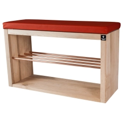 Regał Szafka Na Buty Naturalny Z Siedziskiem Kolory Drewno Lite RBS-24 Rozmiary 50 cm do 120