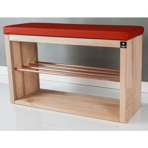 Regał Szafka Na Buty Naturalny Z Siedziskiem Kolory Drewno Lite RBS-24 Rozmiary 50 cm do 120