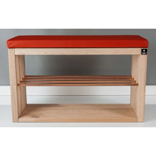 Regał Szafka Na Buty Naturalny Z Siedziskiem Kolory Drewno Lite RBS-24 Rozmiary 50 cm do 120