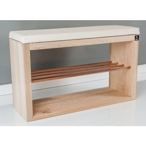 Regał Szafka Na Buty Naturalny Z Siedziskiem Kolory Drewno Lite RBS-24 Rozmiary 50 cm do 120