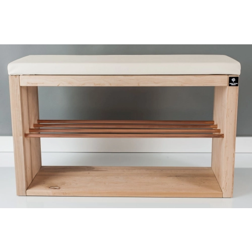 Regał Szafka Na Buty Naturalny Z Siedziskiem Kolory Drewno Lite RBS-24 Rozmiary 50 cm do 120