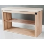 Regał Szafka Na Buty Naturalny Z Siedziskiem Kolory Drewno Lite RBS-24 Rozmiary 50 cm do 120