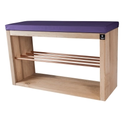 Regał Szafka Na Buty Naturalny Z Siedziskiem Kolory Drewno Lite RBS-24 Rozmiary 50 cm do 120