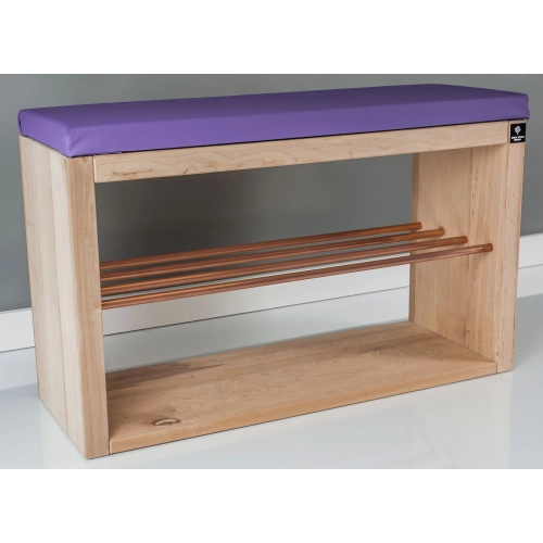 Regał Szafka Na Buty Naturalny Z Siedziskiem Kolory Drewno Lite RBS-24 Rozmiary 50 cm do 120