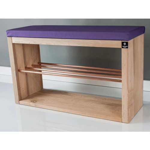 Regał Szafka Na Buty Naturalny Z Siedziskiem Kolory Drewno Lite RBS-24 Rozmiary 50 cm do 120