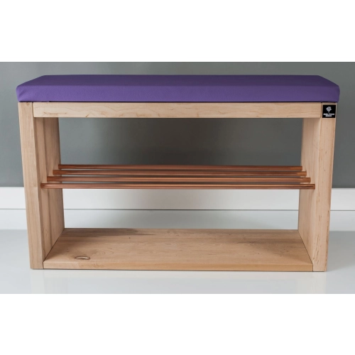 Regał Szafka Na Buty Naturalny Z Siedziskiem Kolory Drewno Lite RBS-24 Rozmiary 50 cm do 120