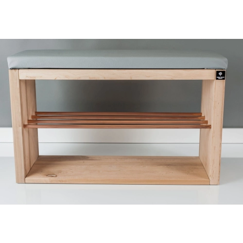 Regał Szafka Na Buty Naturalny Z Siedziskiem Kolory Drewno Lite RBS-24 Rozmiary 50 cm do 120