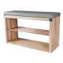 Regał Szafka Na Buty Naturalny Z Siedziskiem Kolory Drewno Lite RBS-24 Rozmiary 50 cm do 120