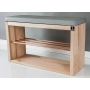 Regał Szafka Na Buty Naturalny Z Siedziskiem Kolory Drewno Lite RBS-24 Rozmiary 50 cm do 120