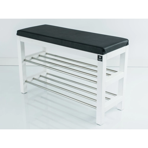 Regał Szafka Na Buty Biały Z Siedziskiem Kolory Drewno Lite RBS-27 Rozmiary od 50 cm do 120 cm