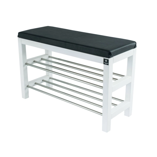 Regał Szafka Na Buty Biały Z Siedziskiem Kolory Drewno Lite RBS-27 Rozmiary od 50 cm do 120 cm