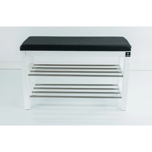 Regał Szafka Na Buty Biały Z Siedziskiem Kolory Drewno Lite RBS-27 Rozmiary od 50 cm do 120 cm