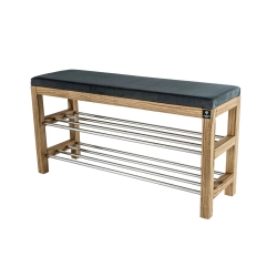 Regał Szafka Na Buty Dąb Z Siedziskiem Kolory Drewno Lite RBS-27 Rozmiary od 50 cm do 120 cm