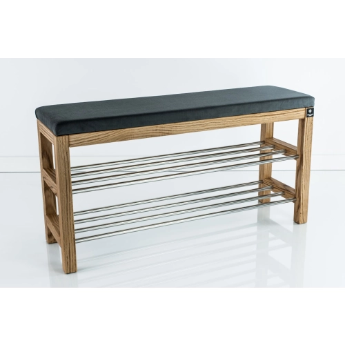 Regał Szafka Na Buty Dąb Z Siedziskiem Kolory Drewno Lite RBS-27 Rozmiary od 50 cm do 120 cm