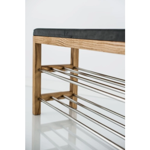 Regał Szafka Na Buty Dąb Z Siedziskiem Kolory Drewno Lite RBS-27 Rozmiary od 50 cm do 120 cm