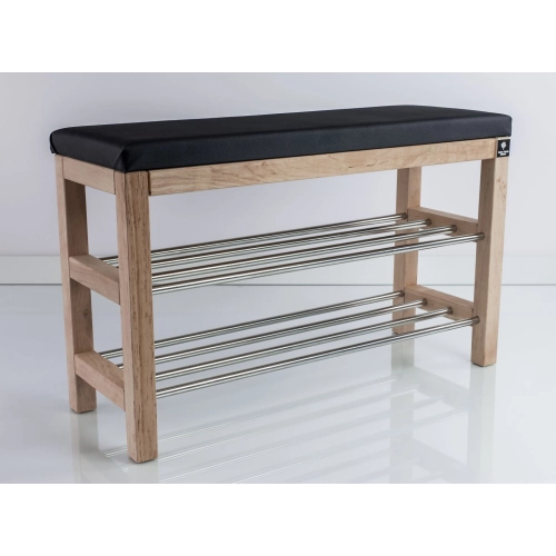 Regał Szafka Na Buty Naturalny Z Siedziskiem Kolory Drewno Lite RBS-27 Rozmiary od 50 cm do 120 cm