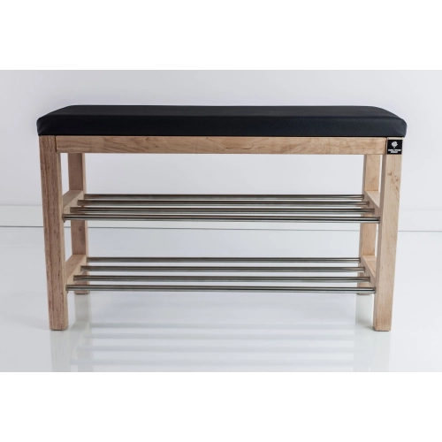 Regał Szafka Na Buty Naturalny Z Siedziskiem Kolory Drewno Lite RBS-27 Rozmiary od 50 cm do 120 cm