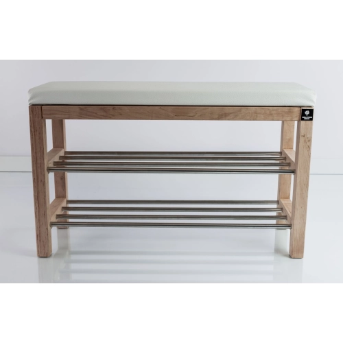 Regał Szafka Na Buty Naturalny Z Siedziskiem Kolory Drewno Lite RBS-27 Rozmiary od 50 cm do 120 cm