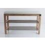 Regał Szafka Na Buty Naturalny Z Siedziskiem Kolory Drewno Lite RBS-27 Rozmiary od 50 cm do 120 cm