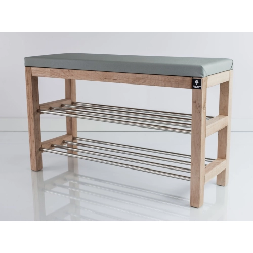 Regał Szafka Na Buty Naturalny Z Siedziskiem Kolory Drewno Lite RBS-27 Rozmiary od 50 cm do 120 cm