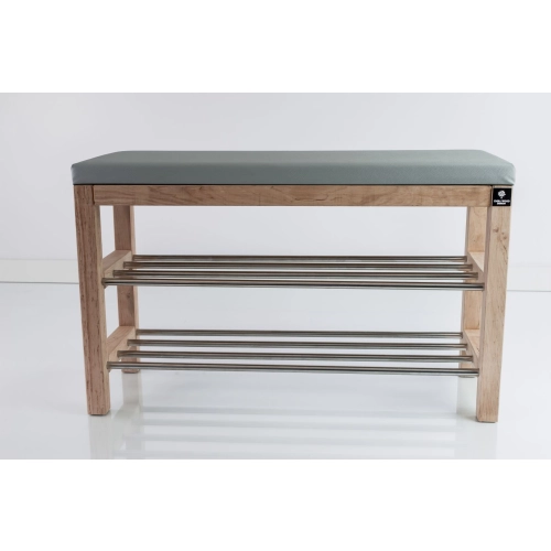 Regał Szafka Na Buty Naturalny Z Siedziskiem Kolory Drewno Lite RBS-27 Rozmiary od 50 cm do 120 cm