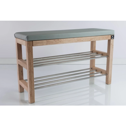 Regał Szafka Na Buty Naturalny Z Siedziskiem Kolory Drewno Lite RBS-27 Rozmiary od 50 cm do 120 cm