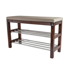 Regał Szafka Na Buty Orzech Z Siedziskiem Kolory Drewno Lite RBS-27 Rozmiary od 50 cm do 120 cm