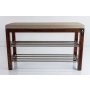 Regał Szafka Na Buty Orzech Z Siedziskiem Kolory Drewno Lite RBS-27 Rozmiary od 50 cm do 120 cm