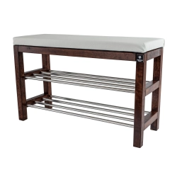 Regał Szafka Na Buty Orzech Z Siedziskiem Kolory Drewno Lite RBS-27 Rozmiary od 50 cm do 120 cm