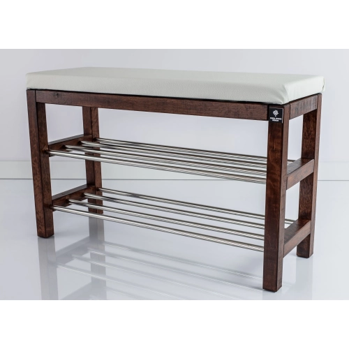 Regał Szafka Na Buty Orzech Z Siedziskiem Kolory Drewno Lite RBS-27 Rozmiary od 50 cm do 120 cm