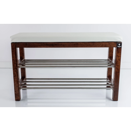 Regał Szafka Na Buty Orzech Z Siedziskiem Kolory Drewno Lite RBS-27 Rozmiary od 50 cm do 120 cm