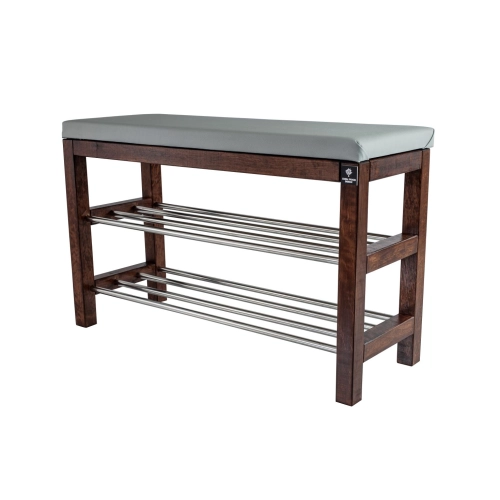 Regał Szafka Na Buty Orzech Z Siedziskiem Kolory Drewno Lite RBS-27 Rozmiary od 50 cm do 120 cm