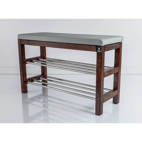 Regał Szafka Na Buty Orzech Z Siedziskiem Kolory Drewno Lite RBS-27 Rozmiary od 50 cm do 120 cm