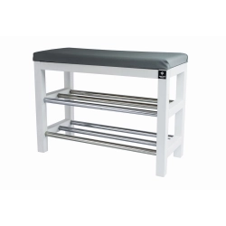 Regał Szafka Na Buty Biały Z Siedziskiem Kolory Drewno Lite RBS-28 Rozmiary od 50 cm do 120 cm