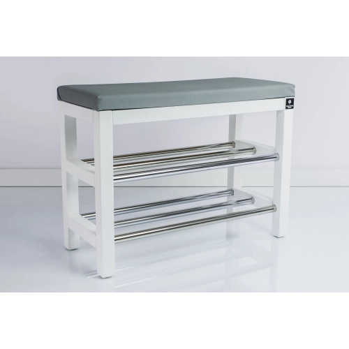 Regał Szafka Na Buty Biały Z Siedziskiem Kolory Drewno Lite RBS-28 Rozmiary od 50 cm do 120 cm