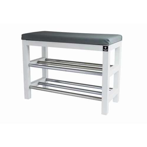 Regał Szafka Na Buty Biały Z Siedziskiem Kolory Drewno Lite RBS-28 Rozmiary od 50 cm do 120 cm