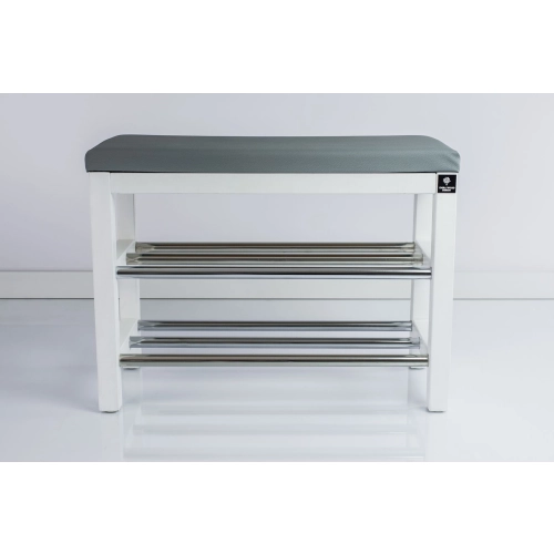 Regał Szafka Na Buty Biały Z Siedziskiem Kolory Drewno Lite RBS-28 Rozmiary od 50 cm do 120 cm